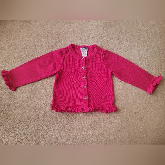 Guess Baby Girl Magenta Sweater Size 18 Months - Picture 1 of 4